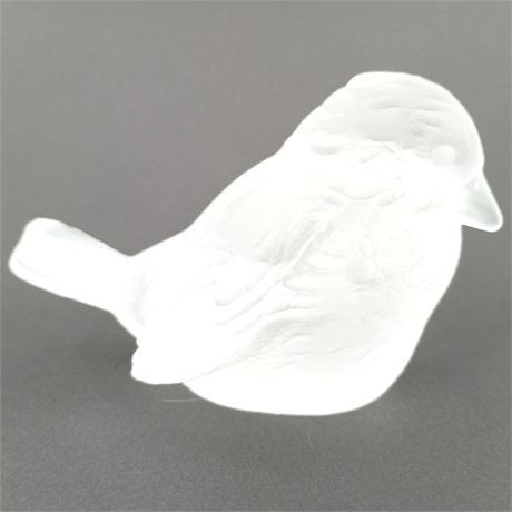 Goebel Frosted Crystal Bird Figurine 24% Lead Crystal West Germany, Sparrow Styl