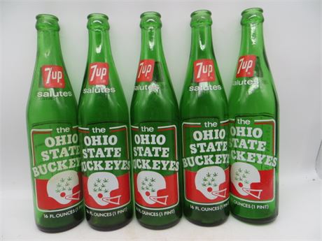 5 OSU Commemorative 7 UP Bottles