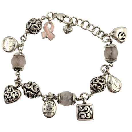 Brighton Breast Cancer Awareness Affirmation Charm Bracelet