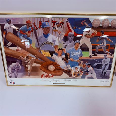 Bob Feller + Ozzie Smith Autographed Print