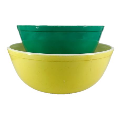 Lot of 2 PYREX Primary Colors Mixing Bowls
