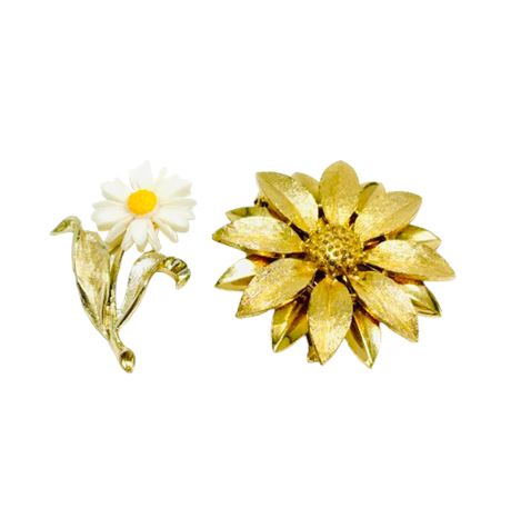Vtg Sarah Coventry Floral Brooches (2)