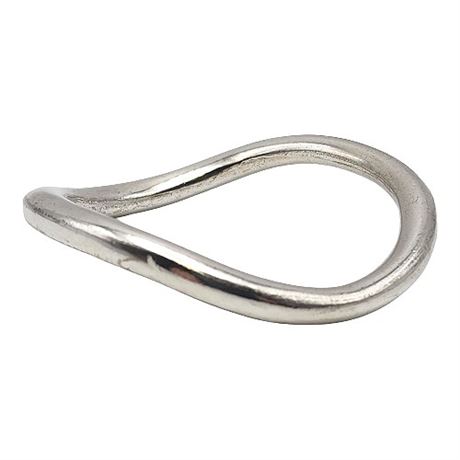 Vintage Heavy Silver Plated Curved Wave Bangle Bracelet