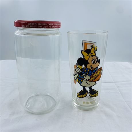 Vintage Disney Glass + Jar