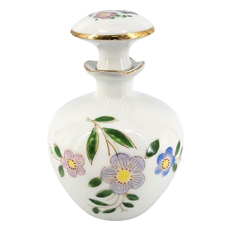 Hand-Painted Japanese Porcelain Perfume Bottle & Stopper