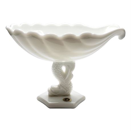Westmoreland "Dolphin Milk Glass" Open Compote