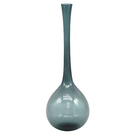 Mid-Century Arthur Percy for Gullaskruf Sweden 13" Smoke Blue Genie Bulb Vase
