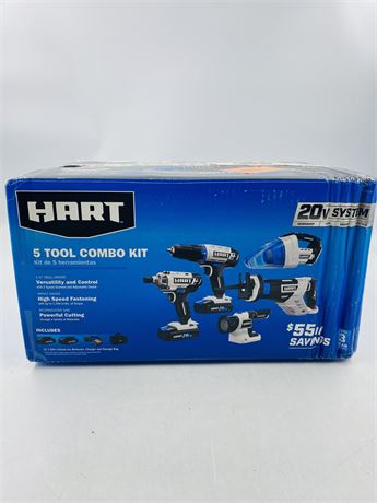 NIB Hart 20v 5 Tool Combo Kit