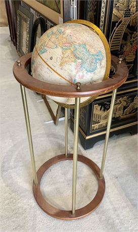 MCM Replogle 12” Vintage World Globe in Floor Stand