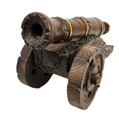 Vintage Hand Carved Old World Style Decorative Cannon