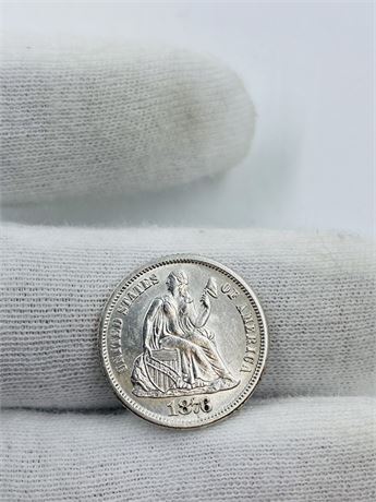 UNC 1876-S Seated Dime