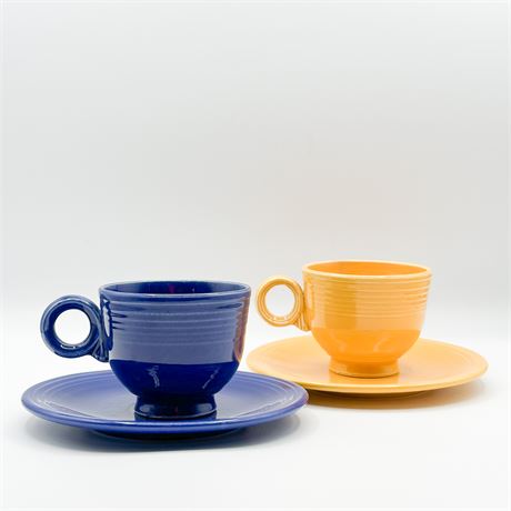 Vintage Fiesta Ware set of Two Cups and Saucers