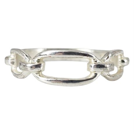 Signed Vintage MARSALA Sterling Silver Links Band Ring, Sz 6.5