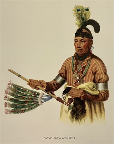 1965 Penn Prints “Naw-Kaw or Wood” Native American Litho