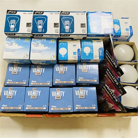 Box of New Light Bulbs