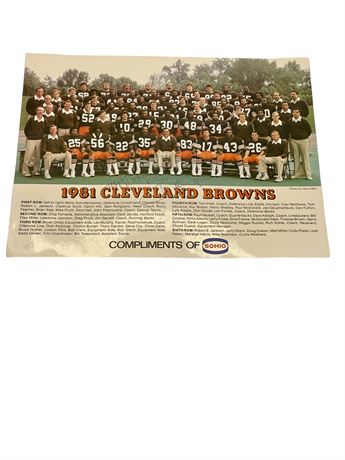 Signed Brian Sipe - 1981 Browns Team Photo