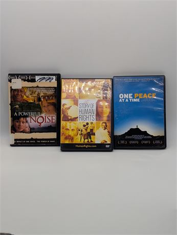 Lot 3 DVDs Human Rights, One Peace at a Time, Powerful Noise