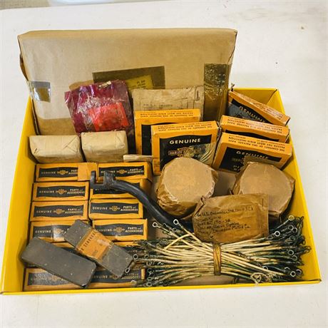 NOS WWII Military Surplus Harley Davidson Parts Lot