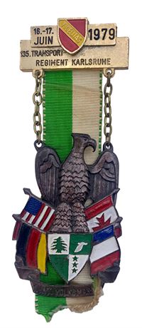 5 3/4” Vintage 1979 German Karlsruhe Regiment Medal