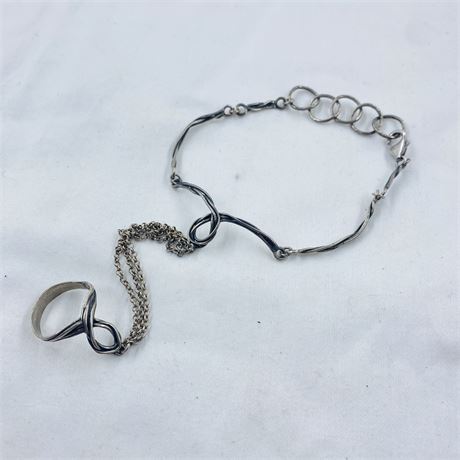 10.5g Vtg Sterling Slave Bracelet
