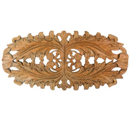 Carved Wood Acanthus Wall Hanging