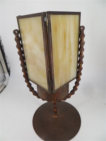 LEADED GLASS CANDLE HOLDER