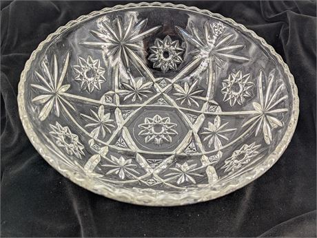 Vtg. Anchor Hocking Star of David Early American Prescut Glass Bowl