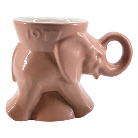 Vintage 1977 Frankoma Pottery Pink Elephant GOP Mug