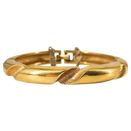 Vintage MONET Gold Tone Twist Bangle Bracelet