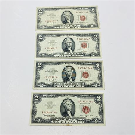 4 - 1963 $2 Bills