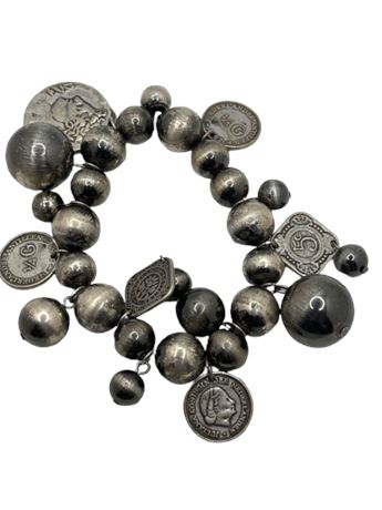 silver beaded vintage bracelet