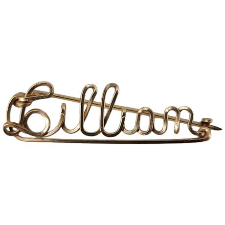 Gold Filled Wire "Lillian" Name Brooch