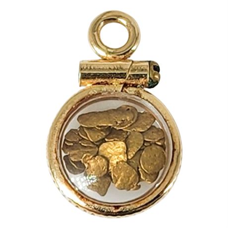 Vintage 14K Gold Encased Gold Nuggets Charm/Pendant