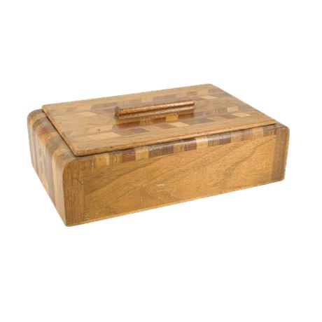 Handmade Wooden Trinket Box with Lid