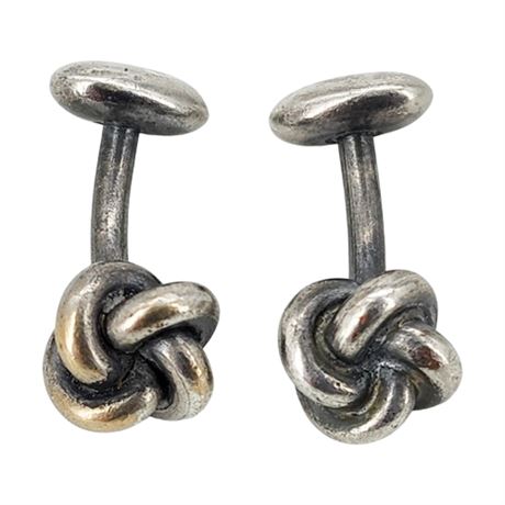 Vintage Silver Plated Knot Cufflinks
