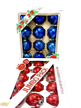 Vtg Coby and Rauch Glass Christmas Bulbs in Boxes