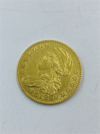 1812 $5 Gold AU++