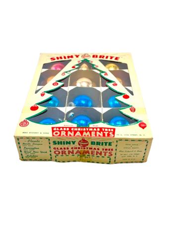 Vtg Shiny Brite Ornaments in Original Box