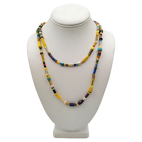 Vintage Colorful Trade Bead Necklace