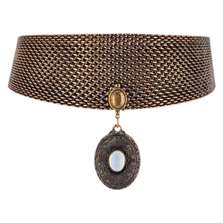 Vintage Victorian Revival Mesh Choker Necklace