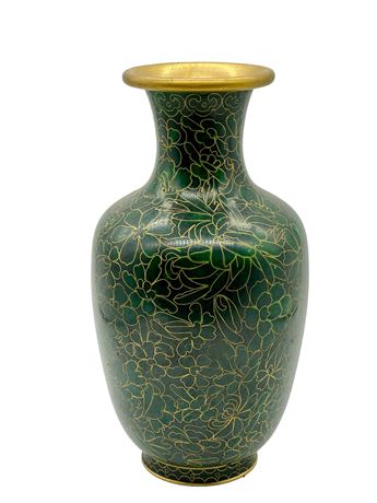 Dark Green Cloisonne Vase