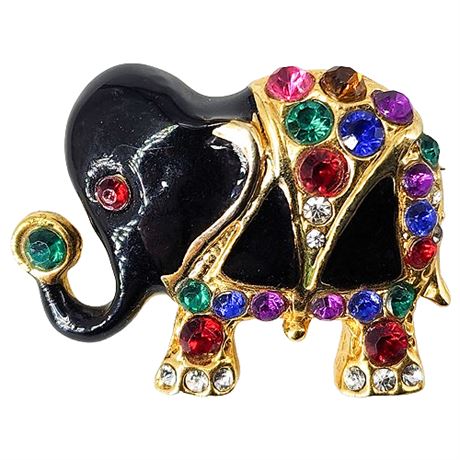 Vintage Bejeweled Elephant Brooch