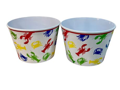 Two (2) Lobster Ice Buckets - Plastic