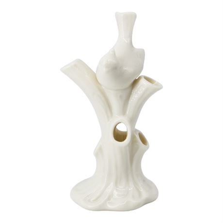 Vintage LENOX 5" Porcelain Bird in Tree Figural Bud Vase