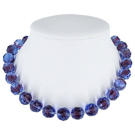 Vintage West Germany Two-Tone Faceted Crystal Bead Necklace