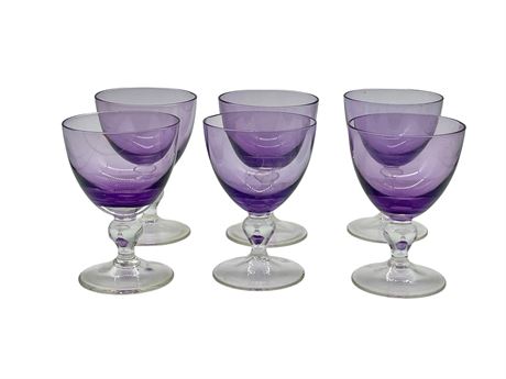 Amethyst and Clear Cocktail Glasses