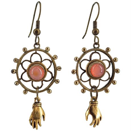 Upcycled Sterling Silver Gold Tone Hand Earrings