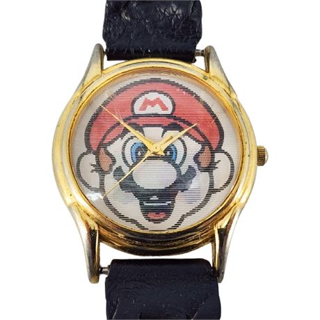 Vintage SASCO Nintendo 64 Super Mario Lenticular Wristwatch, Running