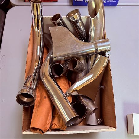 Box of NOS Harley Davidson Exhaust Parts - Assorted