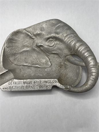 Cast aluminum souvenir elephant ashtray